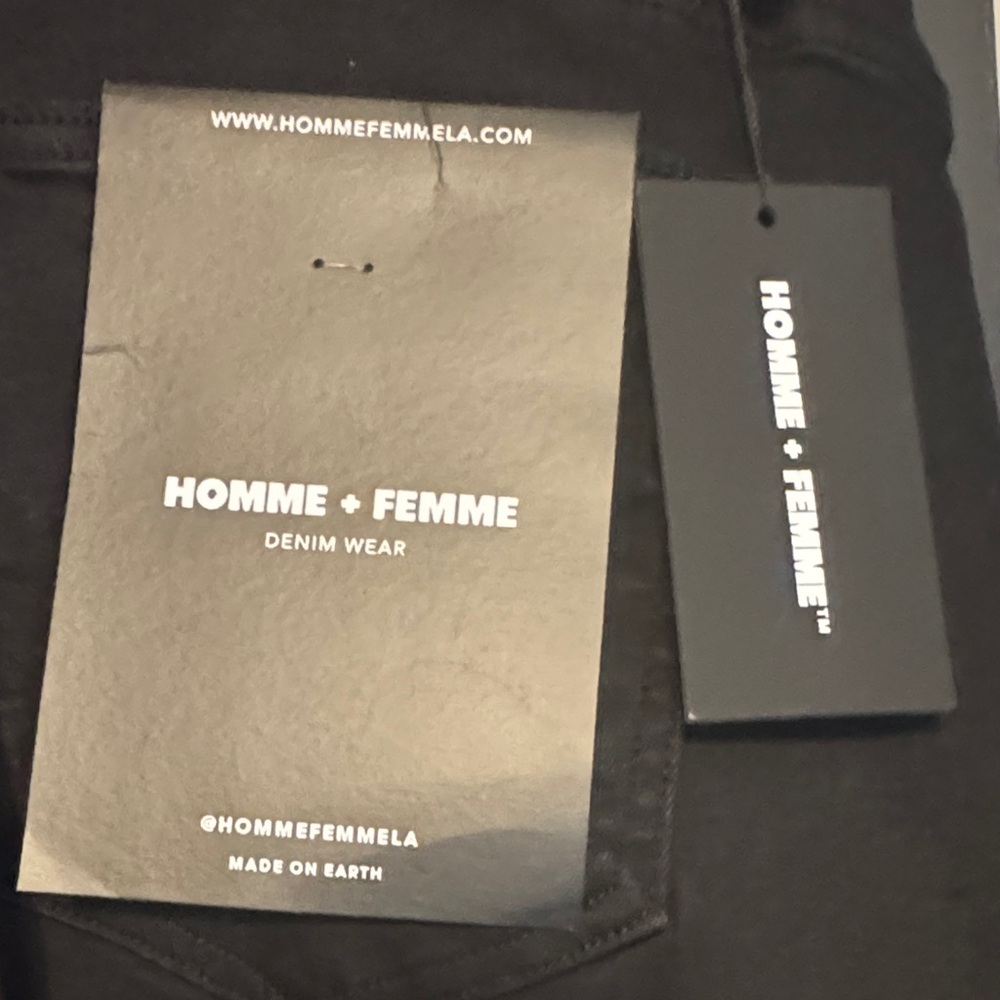 Homme + Femme Black Jeans 44 W NWT